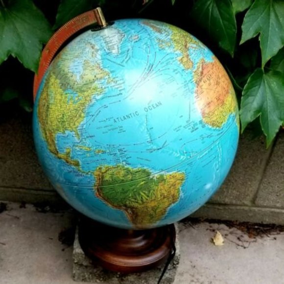 Vintage 1990 Scan-Globe A/S 12" Diameter Illuminated Globe Denmark Karl F Harig - Picture 5 of 10